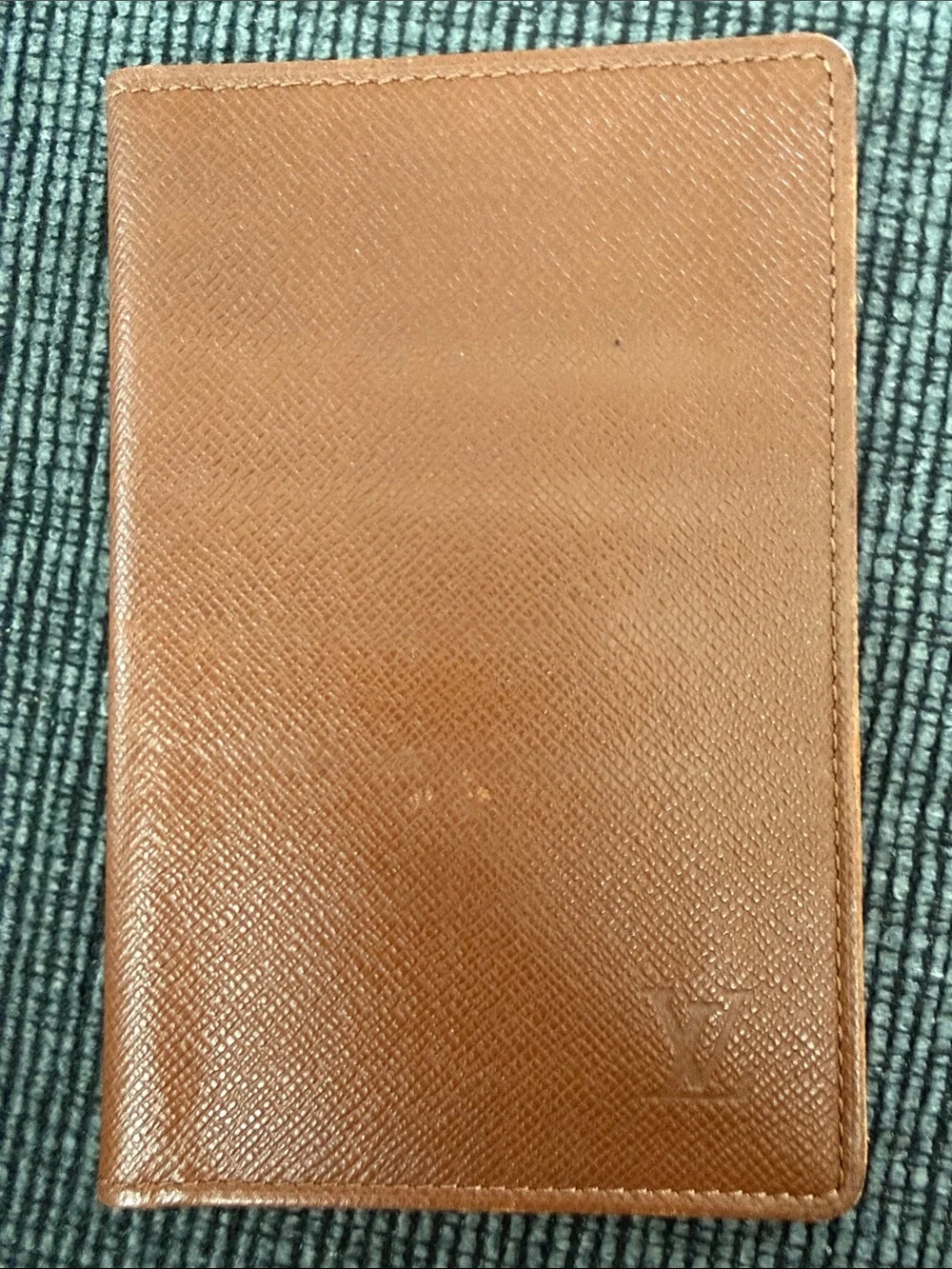 Louis Vuitton Tan Textured Leather Card Sleeve